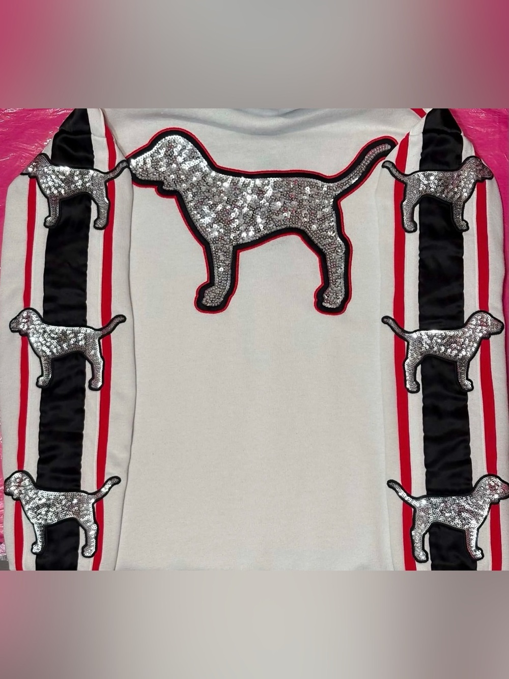 HTF PINK Victoria's Secret White Top with Pink Trim